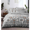 Top textil Bavlněné povlečení 5D Jemné květy šedé 3dílné