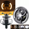 7-PALCOVÁ REFLEKTOROVÁ LED LAMPA PREDNÁ MOTOCYKEL celý krúžok HALOGEN motor
