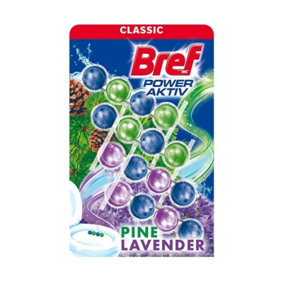 BREF Power Aktiv Giga Pack Pine + Lavender, tuhý wc blok 4 x 50g
