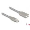 Delock Kabel USB 2.0 s kovovým opláštěním USB Typ-A samec na USB Type-C™ samec PD 3.0, 60 W, 1 m, stříbrný