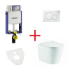 KGM WC súprava OVALE BASSO RIMLESS: závesné WC so sedadlom, combifixom, podložkou, gombíkom biela, OLKLT053ER001