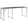 vidaXL Skladací kempingový stôl sivý 180x60 cm hliníkový - Sivá - 104817-204907