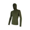SENSOR MERINO DF pánské triko dl.rukáv s kapucí safari green 18200018-00