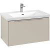 VILLEROY & BOCH Subway 3.0 závesná skrinka pod umývadlo, 1 zásuvka, s LED osvetlením, 772 x 478 x 429 mm, Cashmere Grey, C573L2VN