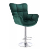 LuxuryForm DESIGN Barové kreslo AURORA VELUR na striebornom tanieri - zelené