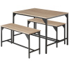 tectake 404341 zostava stola a lavičiek bolton 2+1 - industrial svetlé drevo, dub sonoma