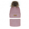 Fashionkids Dievčenský set čiapka a nákrčník FLORIDA Farba: Fialová, Veľkosť: 52-54