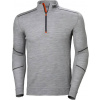 HELLY HANSEN LIFA 75107 / Pánske funkčné tričko s 1/4 zipsom z merino vlny - grey melange XL