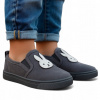DETSKÁ OBUV SLIP-ON TENISKY SIVÁ KRÁLIČEK 6593 veľ 35