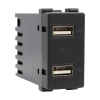 LECCE USB ZÁSUVKA DVOJITÁ ANTRACIT