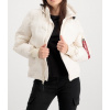 ALPHA INDUSTRIES BUNDA HOODED LOGO PUFFER JET STREAM WHITE M