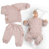 Rastúci pletený svetrík a nohavice s vreckom Hand Made 2D, Nature - púdrovo ružová