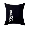 Husľový kľúč gitara - Vankúš 50x50 - 50x50 - Iba poťah ( Čierna )