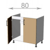 Casarredo Dolná drezová skrinka š.80, v.82, Modena LS8082, biela/biely mat