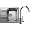 Set Blanco 03-C 25 (dřez Tipo 45 S Mini Přírodní lesk + baterie Mida Chrom)