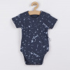 Dojčenské bavlnené body s krátkym rukávom Nicol Max dark - 68 (4-6m)
