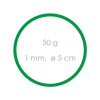 Gumičky zelené slabé (1 mm, O 5 cm), 50 g