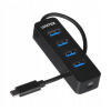 UNITEK H1117B USB-C Hub so 4 portami USB 3.1, aktívny, 10W