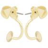 Crystal-ZONE Náušnice DOUBLE šikmá kocka 6mm / rivoli 6mm pozlátené 24kt