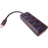 PremiumCord 5G SuperSpeed USB Hub Type C na 4x USB 3.1 A Gen1, vypínače portů ku31hub08