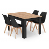 Textilomanie Čierny jedálenský set 1 + 4, stôl MADO CRAFT 120x80 + stoličky BALI MARK čierna