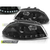 SEAT IBIZA 6L 02-08 - predné čierna svetlá s LED svietením