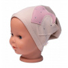 Detská čiapka bavlna, Srdiečka s kamienkami, Baby Nellys, cappuccino, veľ. 92/98, 92/98 (18-36m)