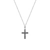 Dámsky náhrdelník AMEN s krížom s čiernymi zirkónmi