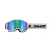 LS2 CHARGER GOGGLE WHITE WITH H-V GREEN IRID.VISOR