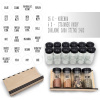 Orion Sada 16ks koreničiek BLACK 80ml + 4ks organizér na koreničky VASKY (nízky) + sada 24ks štítkov