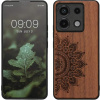 Dřevěné pouzdro KWmobile - Xiaomi Redmi Note 13 Pro 5G / Poco X6 5G Rising sun (Pouzdro na mobil Xiaomi Redmi Note 13 Pro 5G / Poco X6 5G z přírodního dřeva s ornamentem + silikonová vanička - Rising