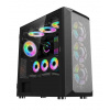 1stCOOL skříň Wind Storm Black MiddleTower ARGB, AU, USB3.0, bez zdroje, RGB fan, průhledná bočnice, černá