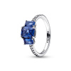 PANDORA prsten Modrý obdélník se třemi kameny 52 192389C01-52