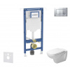 Geberit Duofix Set predstenovej inštalácie, klozetu a dosky Duravit D-Code, tlačidla Sigma30, Rimless, SoftClose, matný chróm/chróm SANI11CP2101