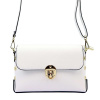 Biela kabelka Luka 20-052 DOLLARO Crossbody z prírodnej kože Zlatý detail