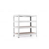 Policový regál Trestles RH 1000x1000x500, nosnosť 1400 kg, 4 police Farba: pozink, Typ police: drevená MDF 5,4 mm