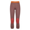 Dámske 3/4 funkčné legíny z merino vlny Ortovox 185 Rock´n´Wool Short Pants blush blend XL