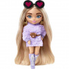 Mattel Barbie® Extra minis blondýnka s černými brýlemi se srdíčky, HGP66