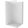 Mexen Velar L, posuvná sprchová zástena Walk-in 100 x 200 cm, 8mm sklo námraza, biela matná, 871-100-003-33-20