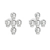 Strieborné náušnice pecka so zirkónom biela lebka 11063.1