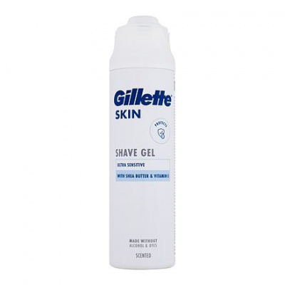 Gillette Skin Ultra Sensitive Shave Gel ochranný a zklidňující gel na holení 200 ml pro muže