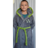 Detský župan sivý kombinovaný so zelenou 92 - 164 92