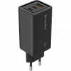 COLORWAY 1x USB a 2x USB-C/ turbo síťová nabíječka/ 65W/ 100V-240V/ Černá CW-CHS039PD-BK