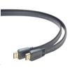 PREMIUMCORD HDMI High Speed + Ethernet plochý kabel, zlacené konektory, 1m kphdmep1