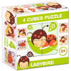 Mix Puzzle s kockami, 4 kusy - Lienka