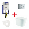 KGM WC súprava OVALE BASSO RIMLESS: závesné WC so sedadlom, combifix, podložka, gombík chróm lesk, OLKLT053ER003