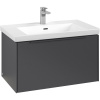 VILLEROY & BOCH Subway 3.0 závesná skrinka pod umývadlo, 1 zásuvka, s LED osvetlením, 772 x 478 x 429 mm, Graphite, C573L2VR