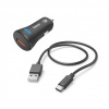 Hama set: rýchla USB nabíjačka do vozidla QC 3.0 19,5 W + kábel USB A-C 1,5 m 201615