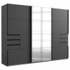 MID.YOU SKRIŇA SO ZRKADLOM, antracitová, číra, 270/210/64 cm - Online Only spálne - 001787040008