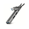 AXAGON HUE-STA, 4x USB ALU STRIP hub, 1x USB-A 5Gbps, 2x USB-A & 1x USB-C 480Mbps, kábel USB-A 12cm